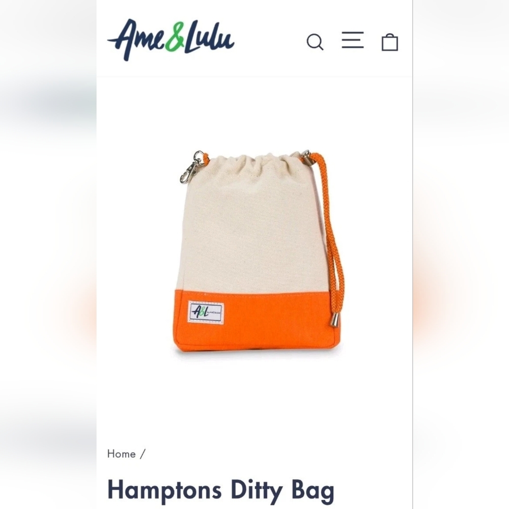 Orange And Canvas Ame & Lulu Hampton Ditty Bag